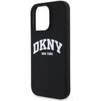 DKNY MagSafe silikoninis dėklas iPhone 16 Pro – juodas