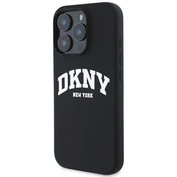 DKNY MagSafe silikoninis dėklas iPhone 16 Pro Max – juodas