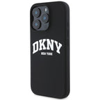 DKNY MagSafe silikoninis dėklas iPhone 16 Pro Max – juodas