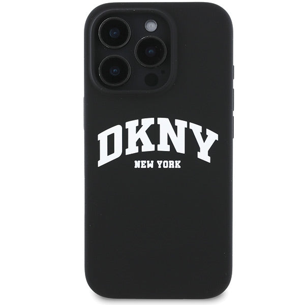 DKNY MagSafe silikoninis dėklas iPhone 16 Pro Max – juodas