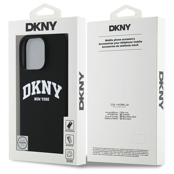 DKNY MagSafe silikoninis dėklas iPhone 16 Pro Max – juodas
