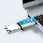 Joyroom S-H151 USB-C (vyriškas) / USB-A (moteriškas) adapteris su diržo kilpa – sidabrinis