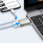 Joyroom S-H151 USB-C (vyriškas) / USB-A (moteriškas) adapteris su diržo kilpa – sidabrinis