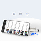 Joyroom S-H151 USB-C (vyriškas) / USB-A (moteriškas) adapteris su diržo kilpa – sidabrinis