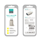 Joyroom S-H151 USB-C (vyriškas) / USB-A (moteriškas) adapteris su diržo kilpa – sidabrinis