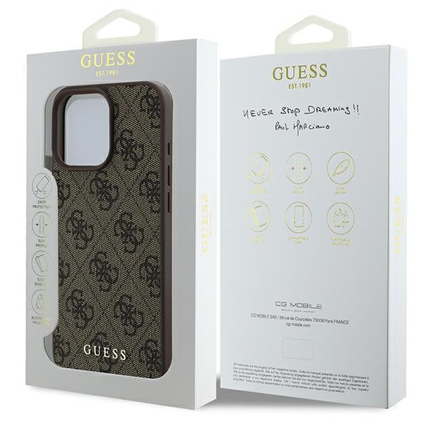 Guess 4G Classic dėklas iPhone 16 Pro Max – Rudas -- iPhone 16 Pro Max