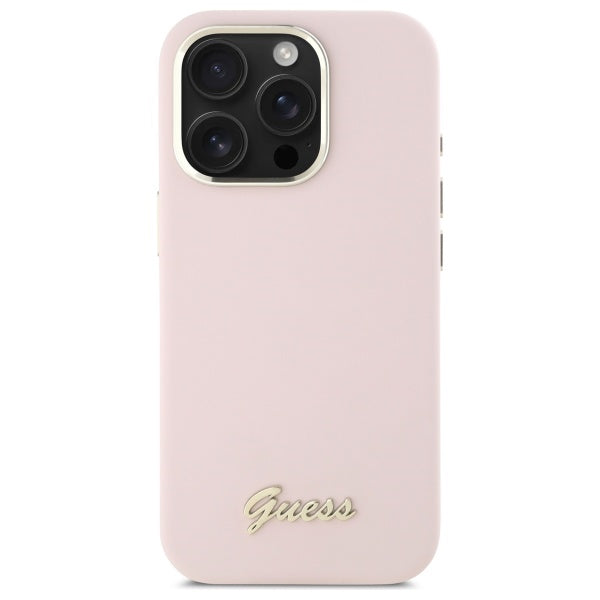Guess silikoninis dėklas iPhone 16 Pro Max – rožinis