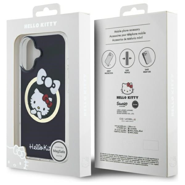 Hello Kitty MagSafe dėklas iPhone 16 – juodas
