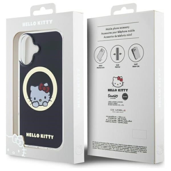 Hello Kitty MagSafe dėklas iPhone 16 – juodas