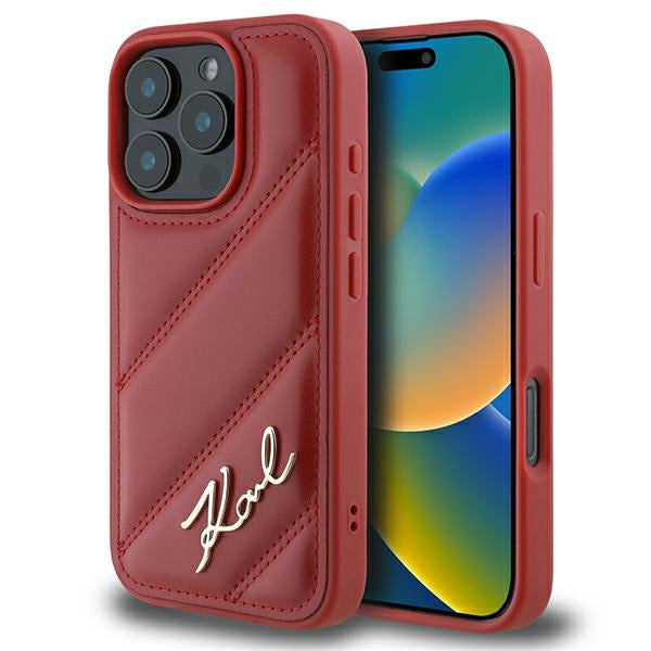 Karl Lagerfeld iPhone 16 Pro dėklas – raudonas