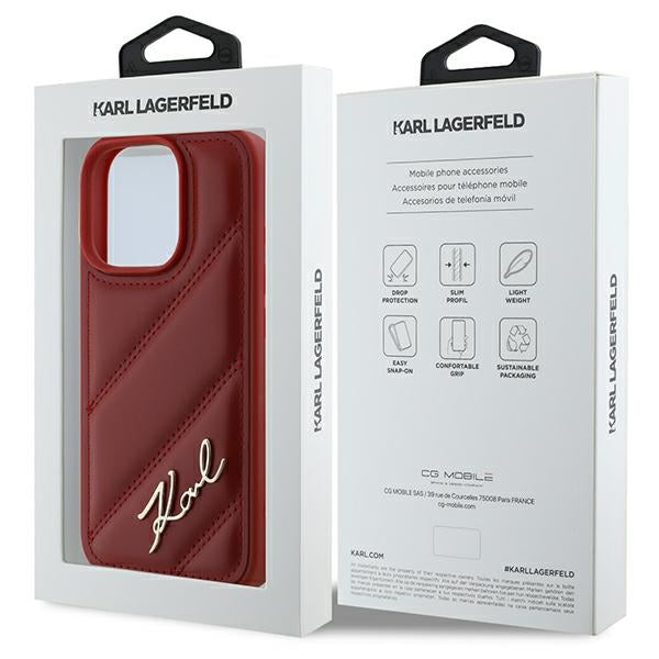 Karl Lagerfeld iPhone 16 Pro dėklas – raudonas