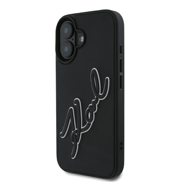 Karl Lagerfeld 3D Rubber dėklas iPhone 16 – juodas