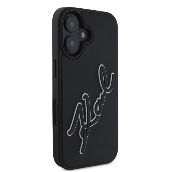 Karl Lagerfeld 3D Rubber dėklas iPhone 16 – juodas