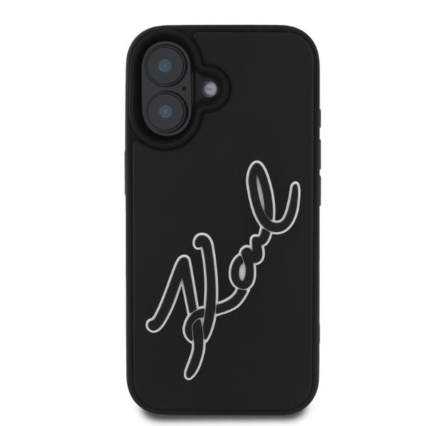 Karl Lagerfeld 3D Rubber dėklas iPhone 16 – juodas