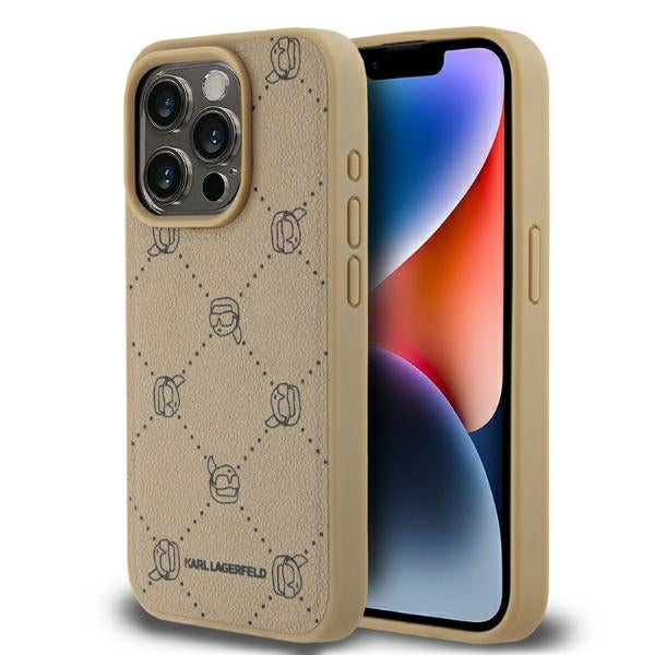 Karl Lagerfeld MagSafe dėklas iPhone 15 Pro – smėlio