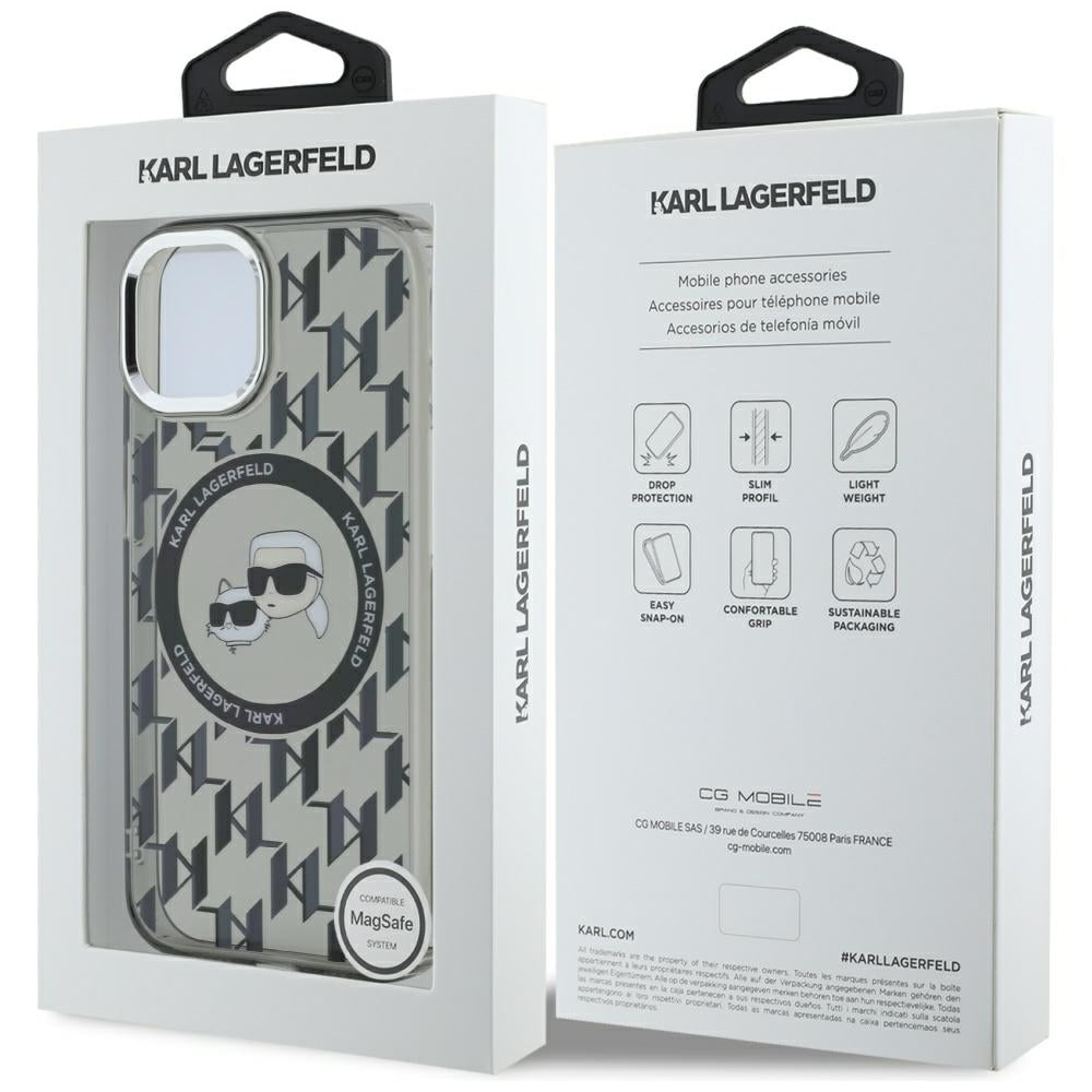 Karl Lagerfeld MagSafe dėklas iPhone 15 Plus – juodas -- iPhone 15 Plus
