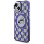 Karl Lagerfeld MagSafe dėklas iPhone 15 – violetinis