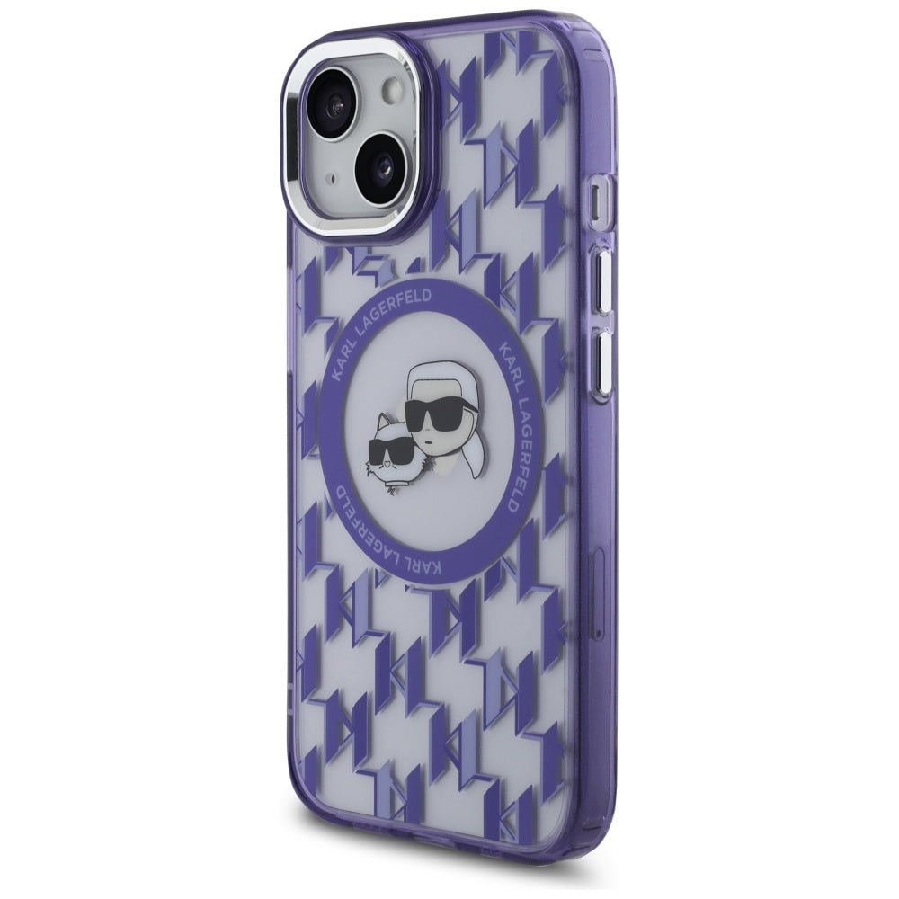 Karl Lagerfeld MagSafe dėklas iPhone 15 – violetinis
