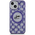 Karl Lagerfeld MagSafe dėklas iPhone 15 – violetinis