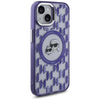Karl Lagerfeld MagSafe dėklas iPhone 15 – violetinis