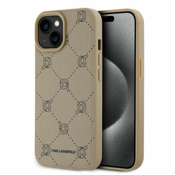 Karl Lagerfeld MagSafe dėklas iPhone 15 – smėlinis