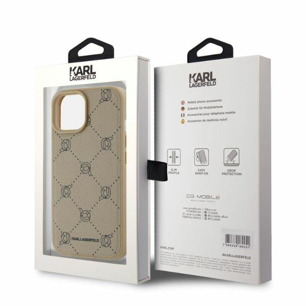 Karl Lagerfeld MagSafe dėklas iPhone 15 – smėlinis