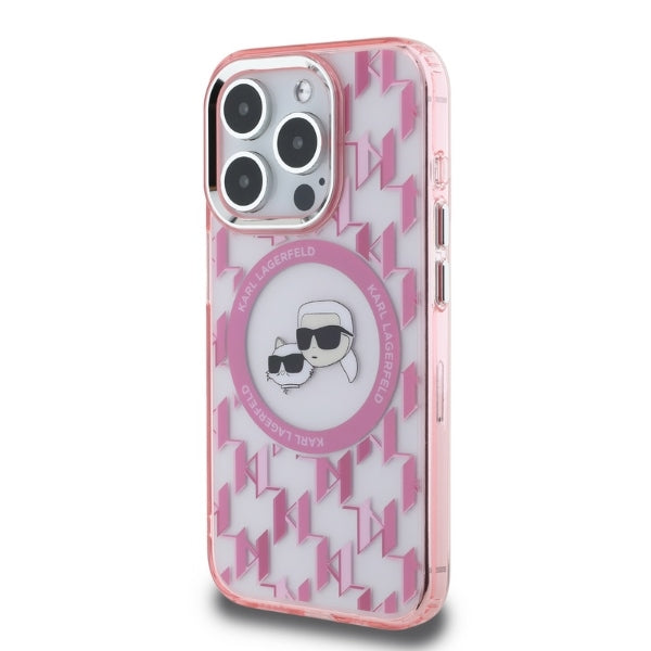 Karl Lagerfeld MagSafe dėklas iPhone 15 Pro Max – rožinis