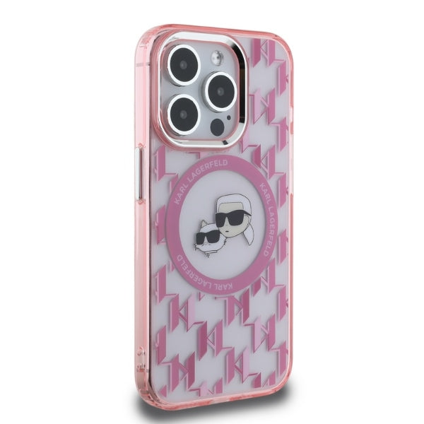 Karl Lagerfeld MagSafe dėklas iPhone 15 Pro Max – rožinis