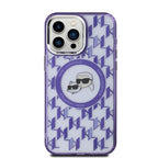 Karl Lagerfeld MagSafe dėklas iPhone 15 Pro Max – violetinis