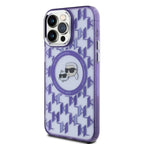Karl Lagerfeld MagSafe dėklas iPhone 15 Pro Max – violetinis