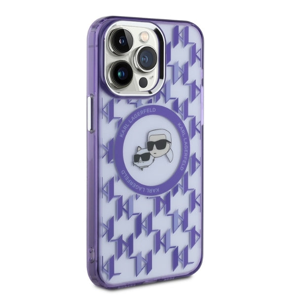 Karl Lagerfeld MagSafe dėklas iPhone 15 Pro Max – violetinis