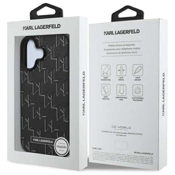 Karl Lagerfeld MagSafe dėklas iPhone 16 Plus – juodas -- iPhone 16 Plus