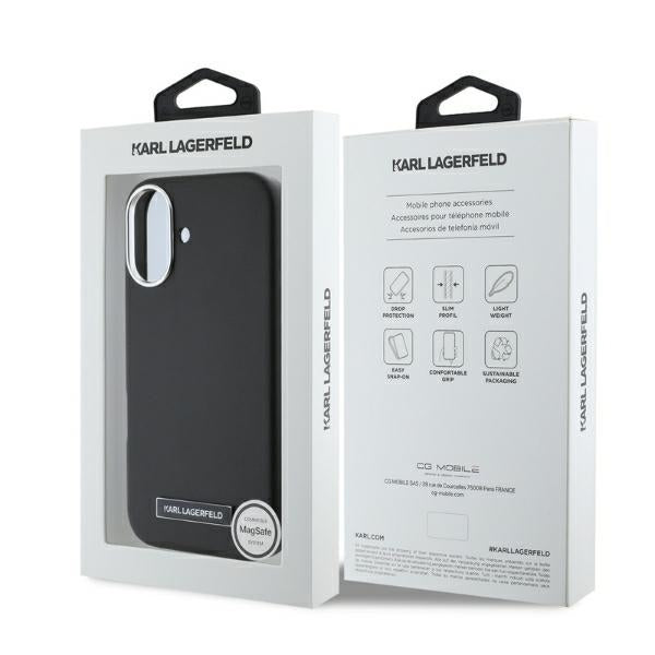 Karl Lagerfeld MagSafe dėklas iPhone 16 – juodas