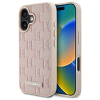 Karl Lagerfeld odinis dėklas iPhone 16 – rožinis