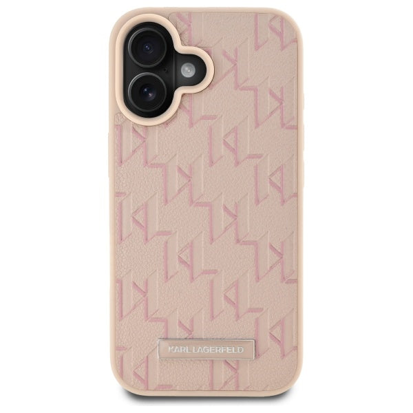 Karl Lagerfeld odinis dėklas iPhone 16 – rožinis