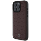 Mercedes-Benz MB Waves Leather dėklas iPhone 16 Pro Max – raudonas -- iPhone 16 Pro Max