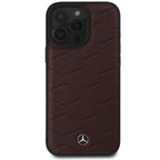 Mercedes-Benz MB Waves Leather dėklas iPhone 16 Pro Max – raudonas -- iPhone 16 Pro Max