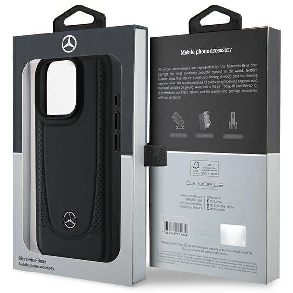 Mercedes-Benz Leather Urban dėklas iPhone 16 Pro Max – juodas