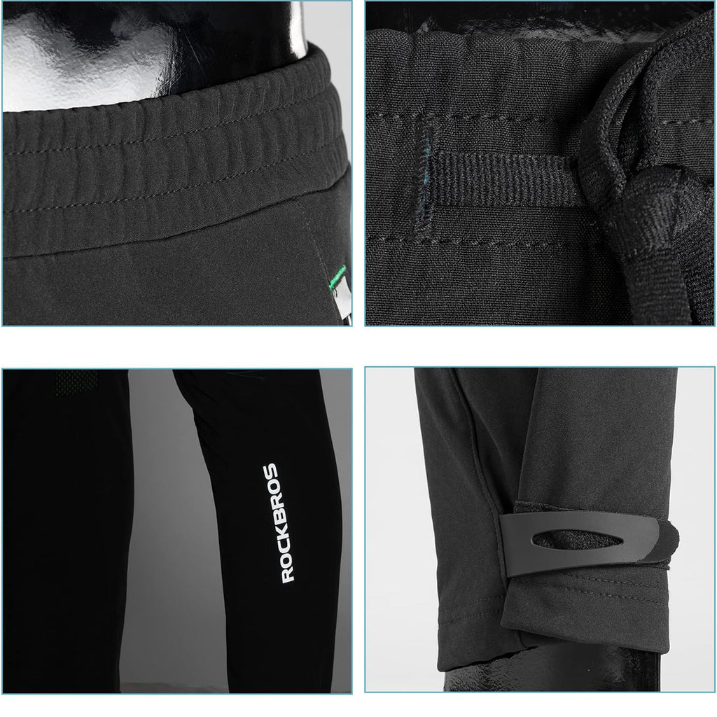 Rockbros Patrol vėjo atsparūs dviratininkavimo sportiniai kelnės L dydis - juoda -- Cycling Accessories