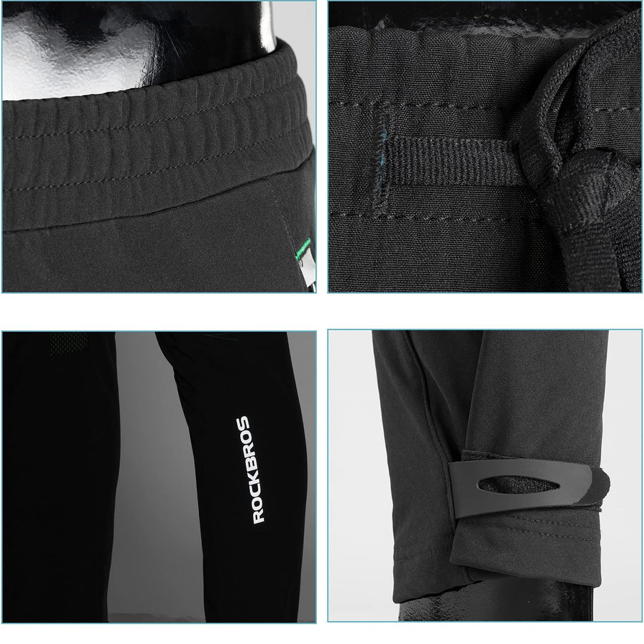 Rockbros Patrol vėjo atsparūs dviratininkavimo sportiniai kelnės L dydis - juoda -- Cycling Accessories