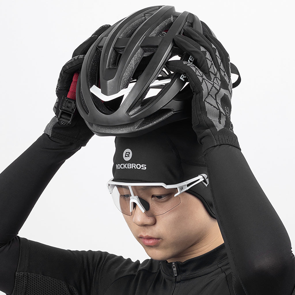 Rockbros Dala žiemos dviratininkavimo šalmo kepurė su akinių skylėmis - pilka -- Bicycle Helmets