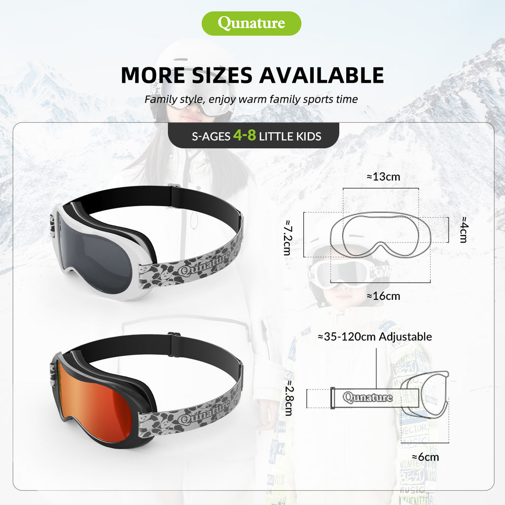 Qunature Panda Slidinėjimo akiniai vaikams - Juoda/Balta -- Cycling Eyewear