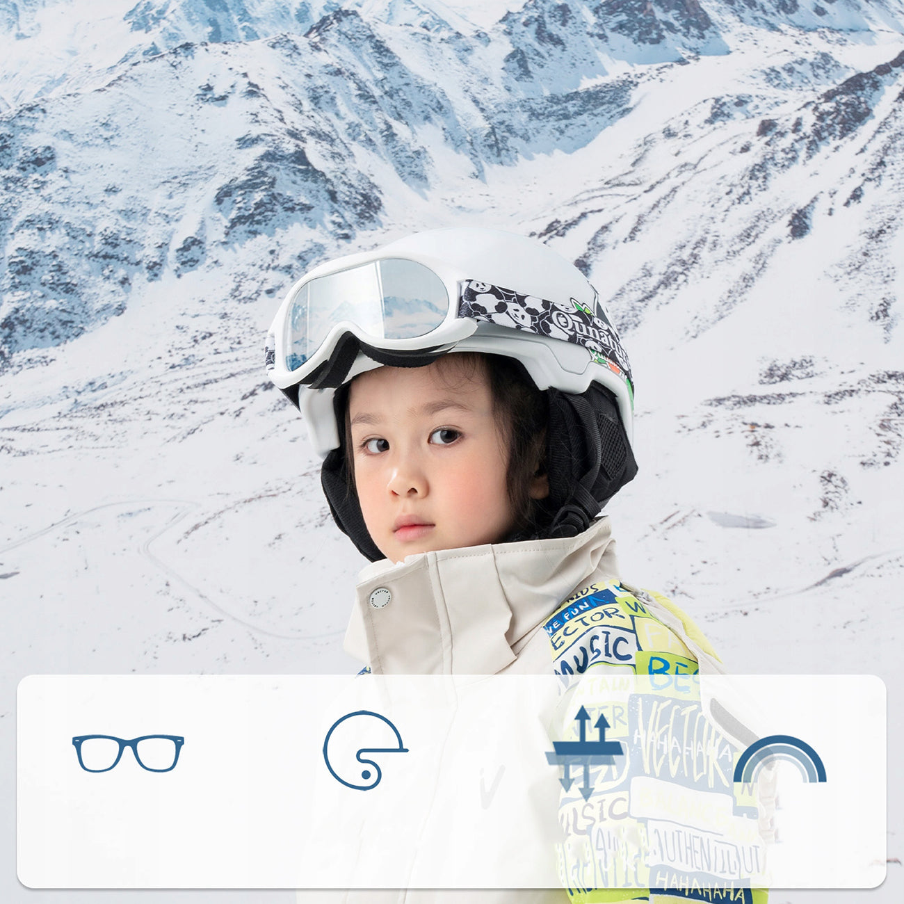 Qunature Panda Slidinėjimo akiniai vaikams - Juoda/Balta -- Cycling Eyewear