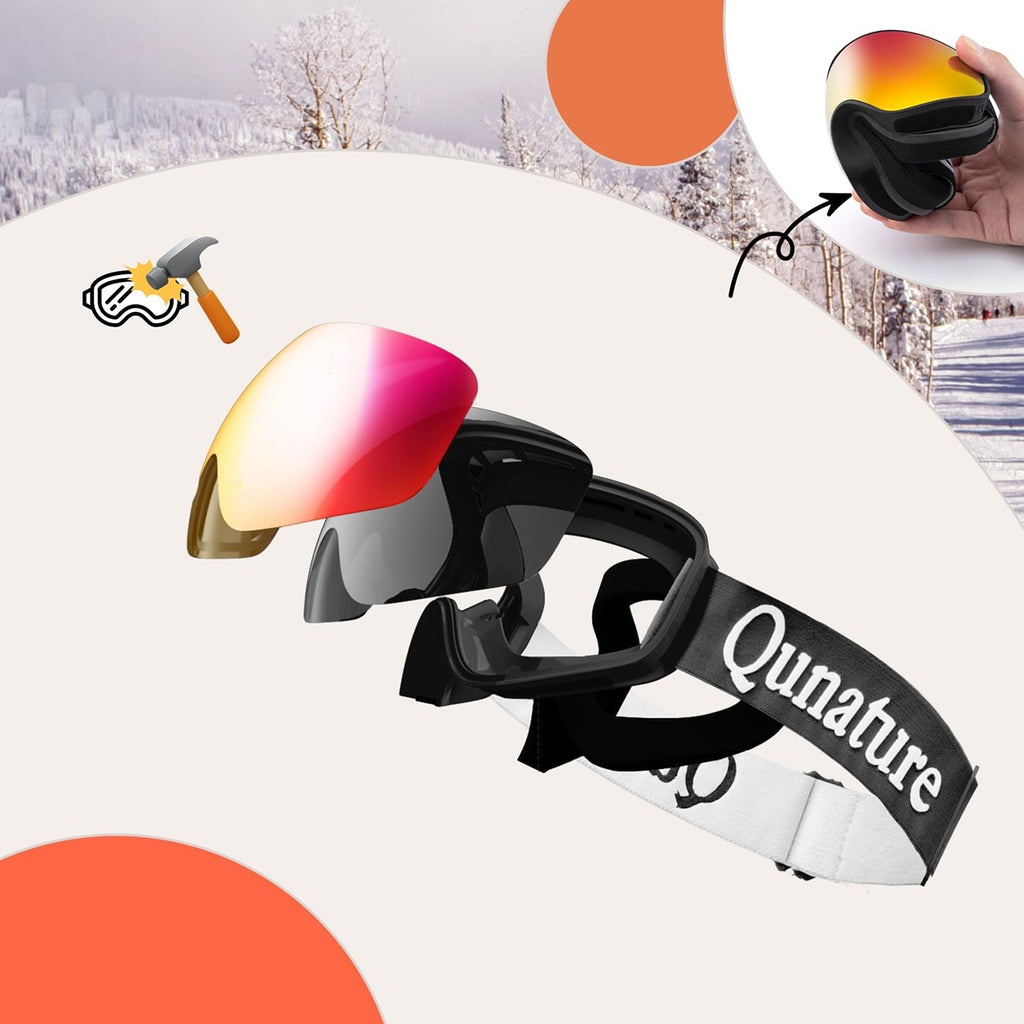 Qunature Black slidžiavimo akiniai vaikams (dydis M/L) - Juodi -- Cycling Eyewear