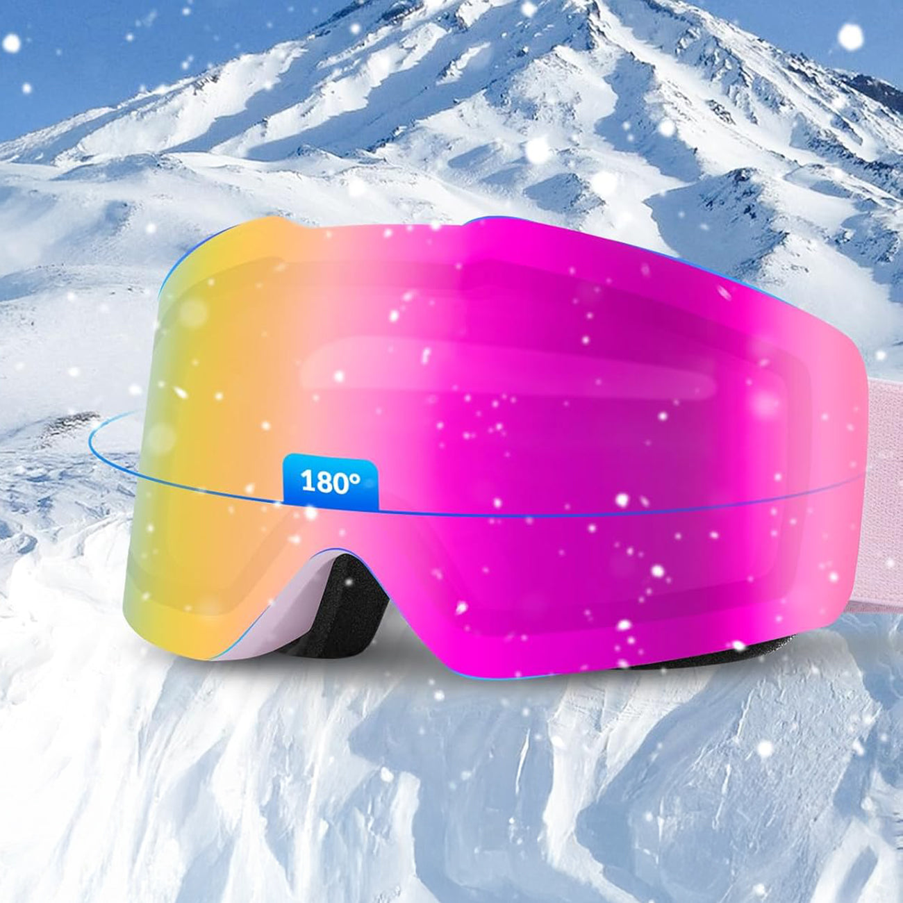 Qunature Pink be rėmelių slidžiavimo akiniai - Rožiniai -- Cycling Eyewear