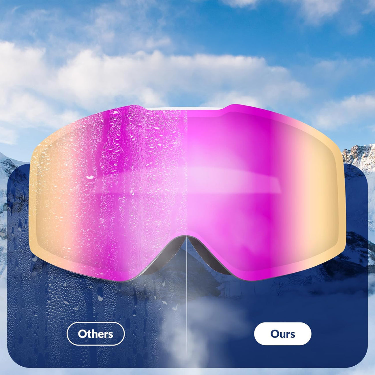 Qunature Pink be rėmelių slidžiavimo akiniai - Rožiniai -- Cycling Eyewear