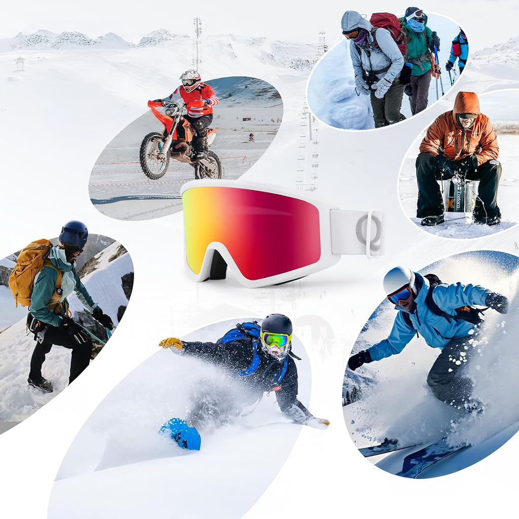 Qunature White slidžiavimo akiniai suaugusiems - Balti -- Cycling Eyewear