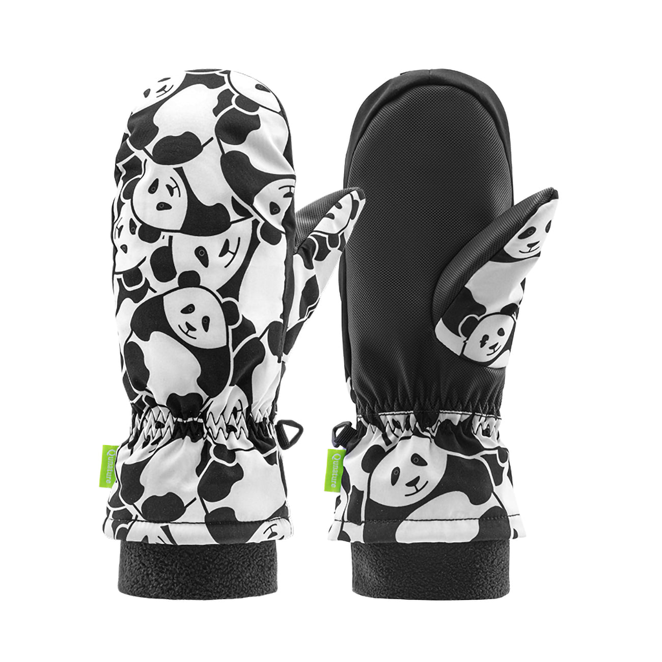 Qunature Panda Heat Transfer vaikų žieminės pirštinės dydis S - juoda/balta -- Bicycle Gloves