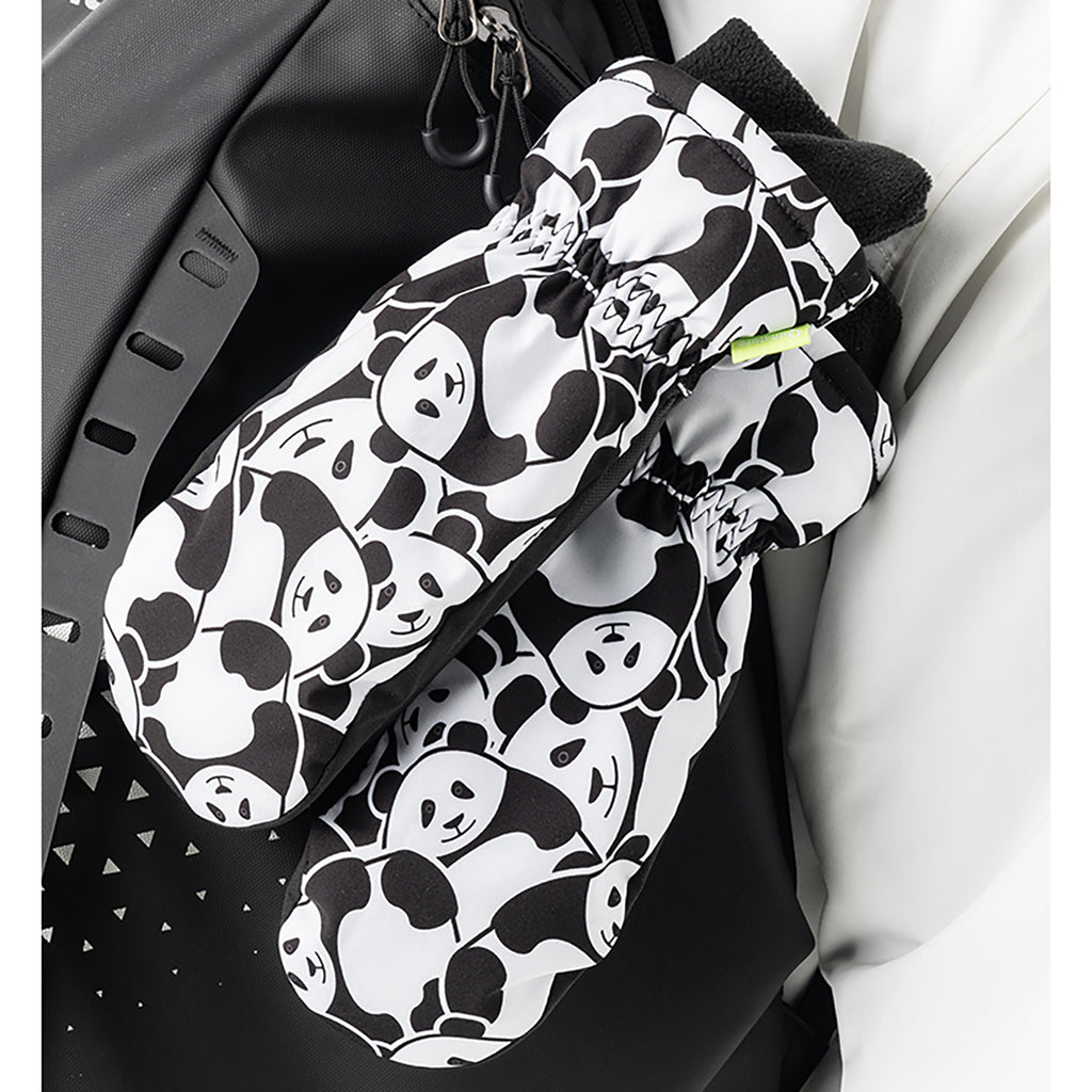 Qunature Panda Heat Transfer vaikų žieminės pirštinės dydis S - juoda/balta -- Bicycle Gloves