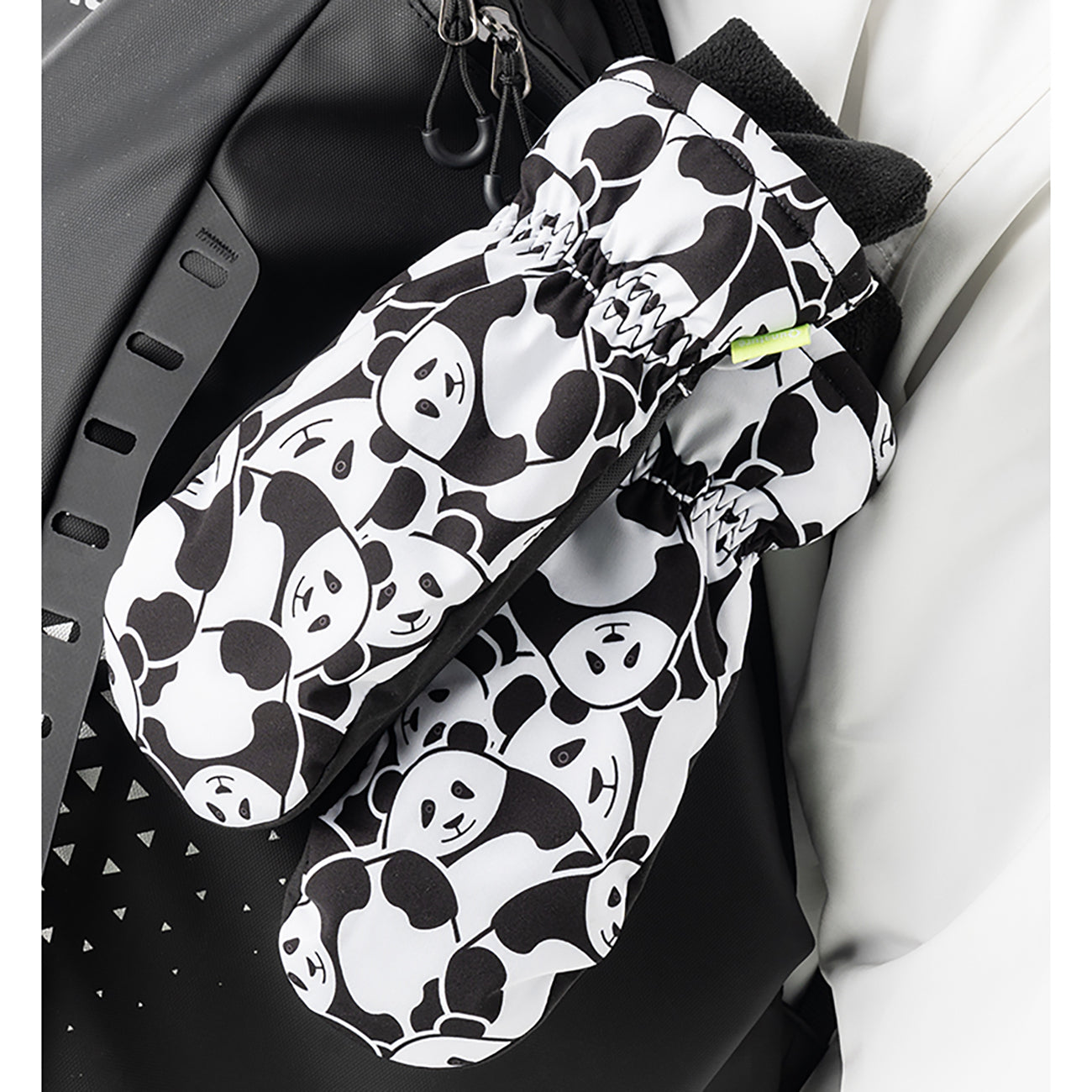 Qunature Panda Heat Transfer vaikų žieminės pirštinės dydis S - juoda/balta -- Bicycle Gloves